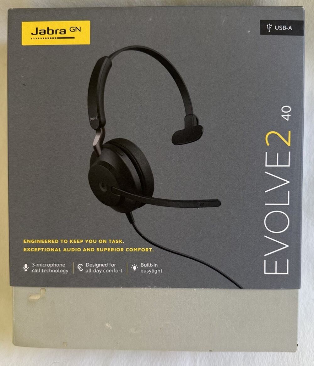 Jabra HSC130 Evolve2 40 Mono Headset (UC, USB-C) - Black